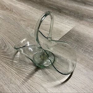 Euroflora Clear Hand Blown in Spain Glass Basket